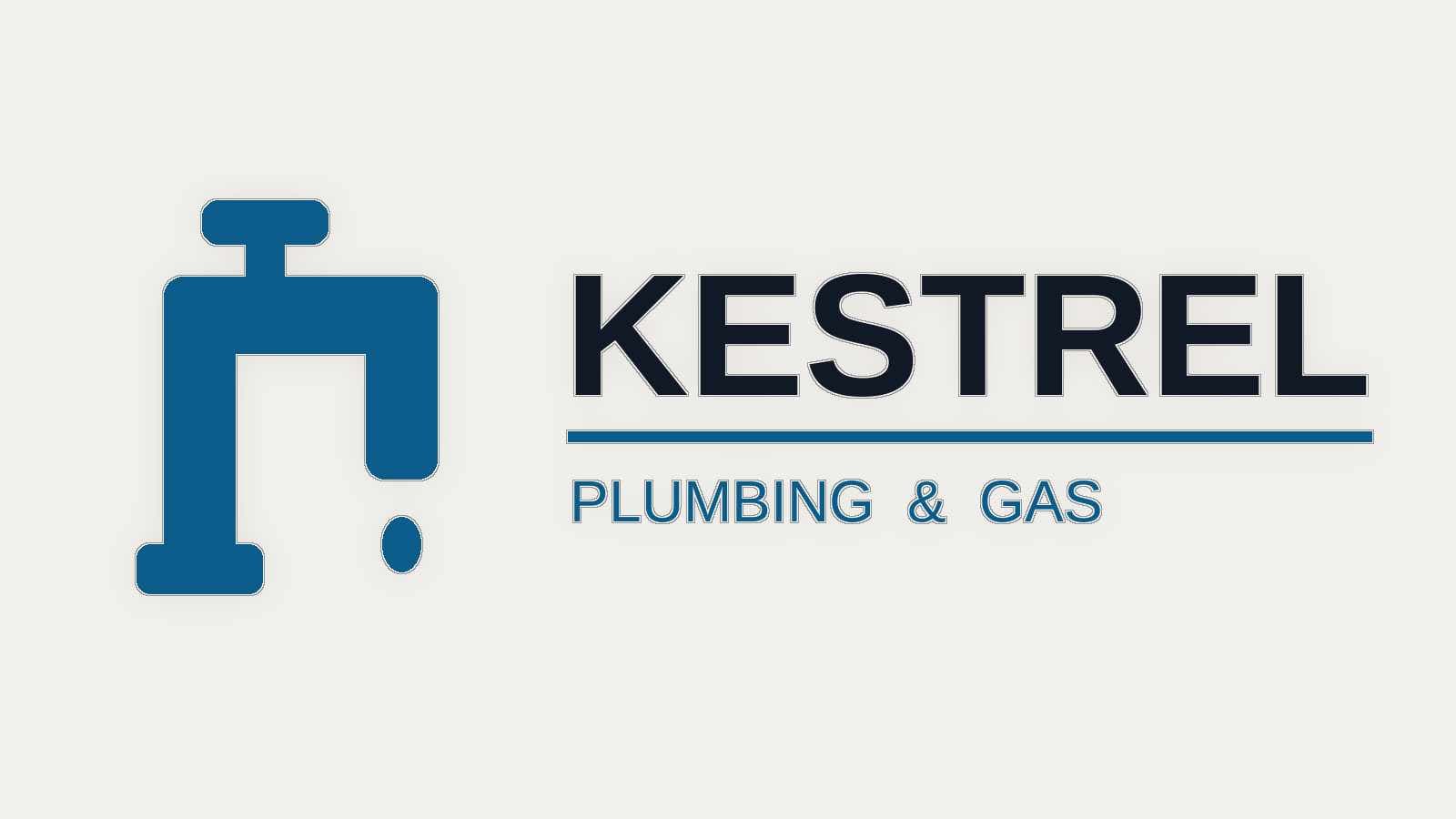 The supplied logo: a tap and the word KESTREL, on an off-white background with a soft shadow